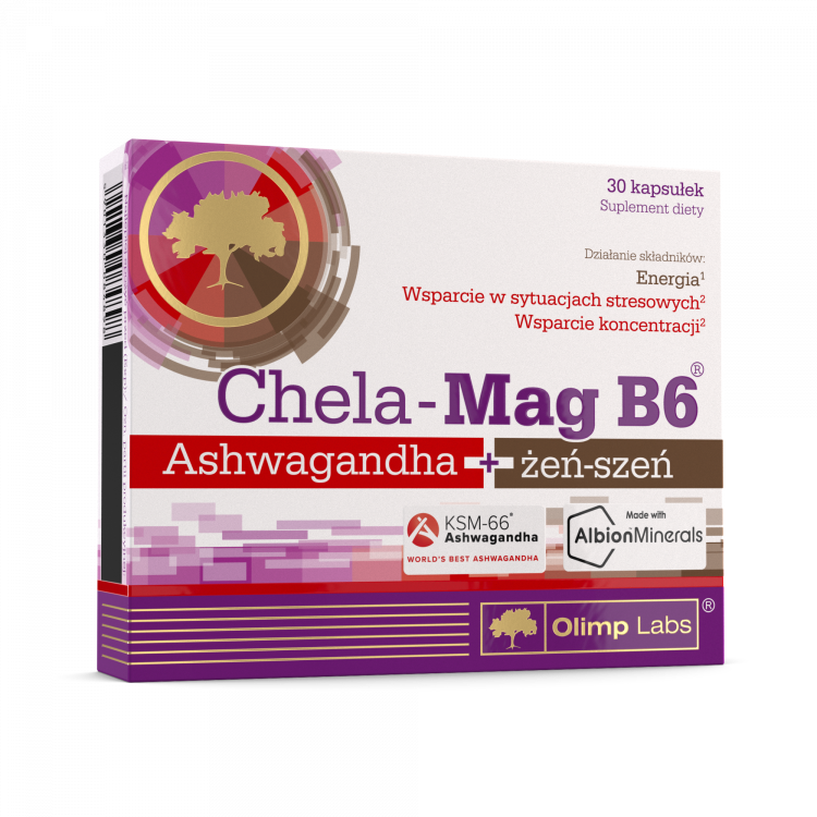 Chela Mag B6 Ashwagandha + Żeń-szeń 30 kapsułek 